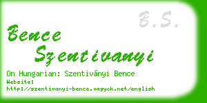 bence szentivanyi business card